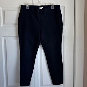 Matty M High Rise Slub Legging Navy Blue XL Elastic Pull-on Waist Back Pockets